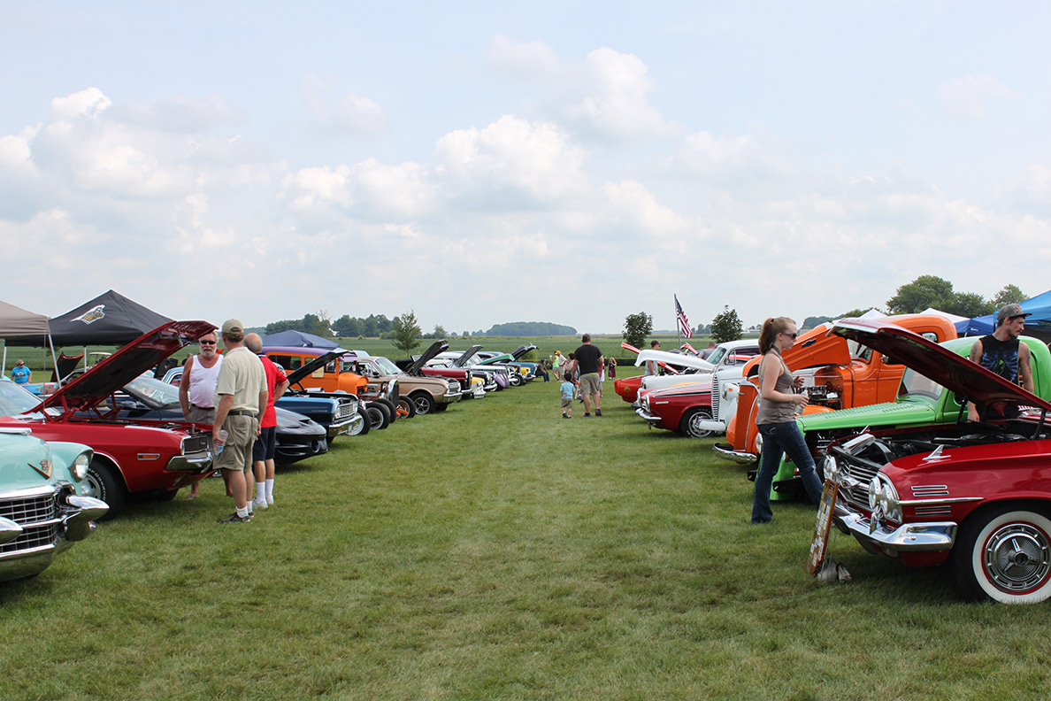 Rows of cars at a car show