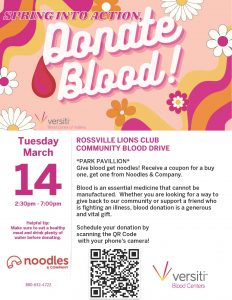 Rossville Area Lion's Club Blood Drive @ Rossville Town Park Pavilion | Rossville | Indiana | United States